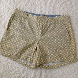 Banana Republic Yellow and White Bermuda Shorts Geometric Pattern